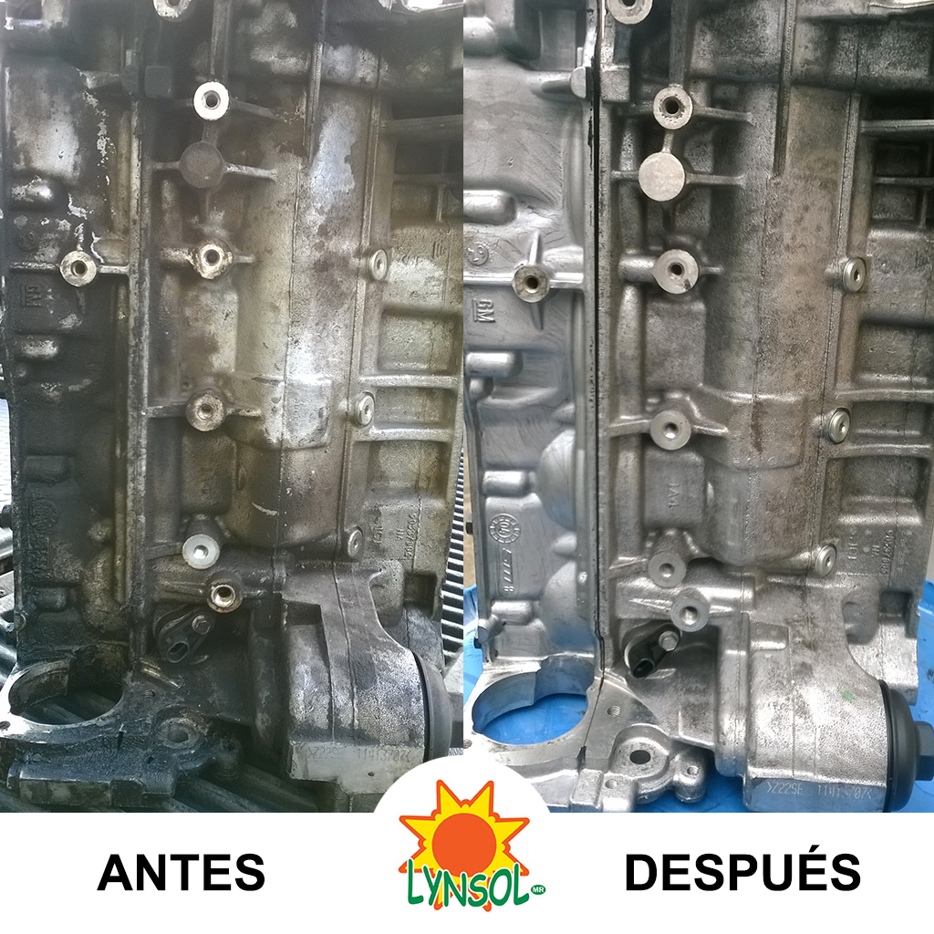 desengrasante motor aluminio antes y despues lynsol